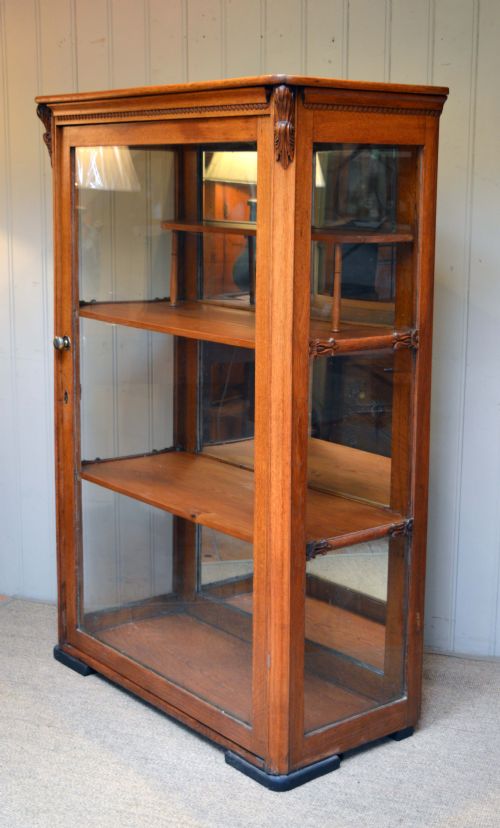 fig 1. Edwardian Solid Oak Shop Display Cabinet