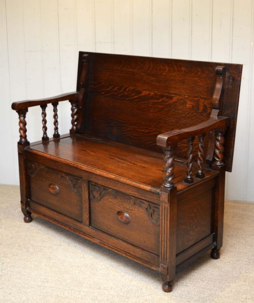 Solid Oak Monks Bench