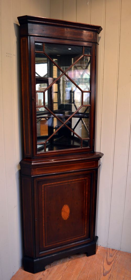 fig 1. Inlaid Mahogany Corner Cabinet