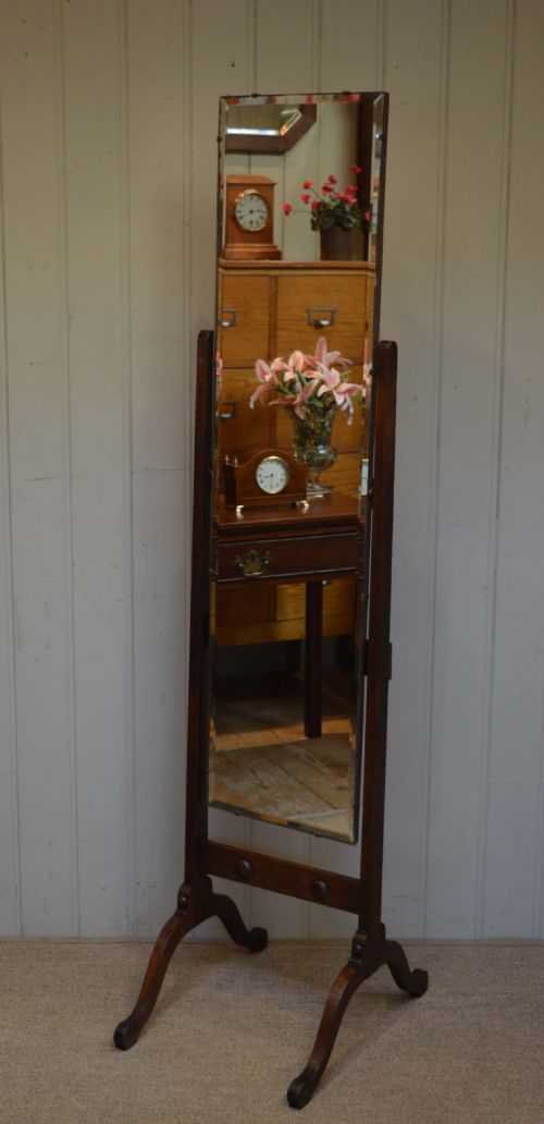 Oak Framed Cheval Mirror