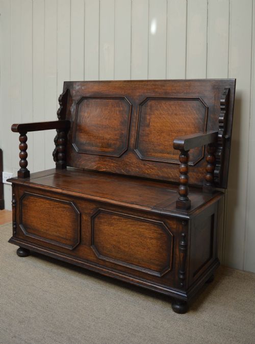 Solid Oak Monks Bench
