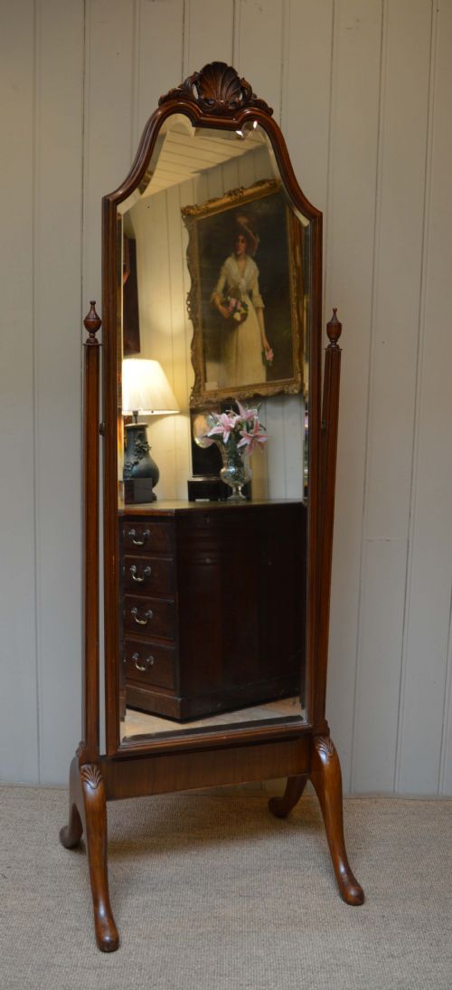 Walnut Cheval Mirror