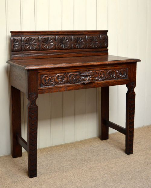 Carved Oak Green Man Hall Table