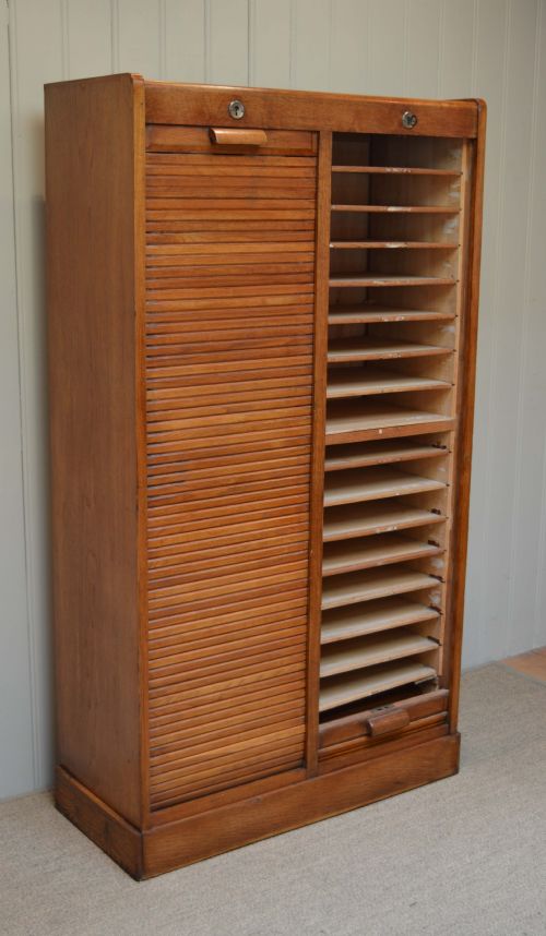 French Double Tambour Front Filing Cabinet