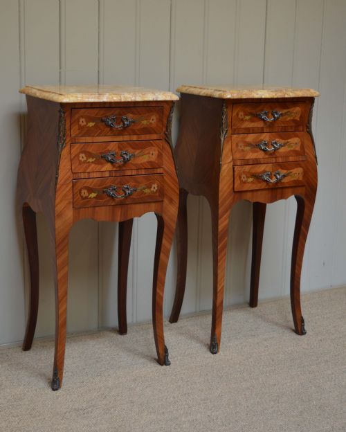 fig 1. Pair Of French Bedside Cabinets