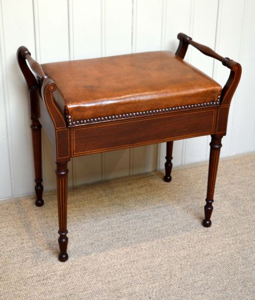 Edwardian Mahogany Piano Stool