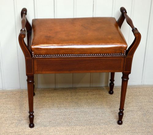 fig 1. Edwardian Mahogany Piano Stool