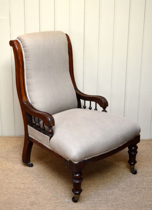 fig 1. Edwardian Mahogany Upholstered Armchair