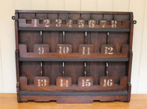 Oak Wall Mounted Pigeon Hole Shelf