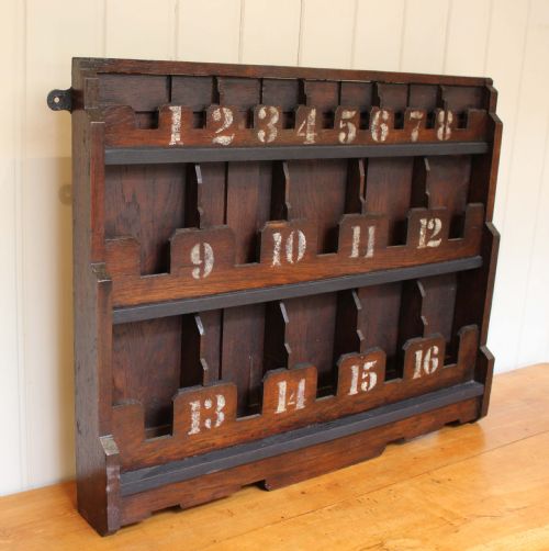 fig 1. Oak Wall Mounted Pigeon Hole Shelf