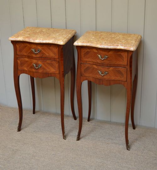 fig 1. Pair Of Tulipwood Bedside Cabinets 
