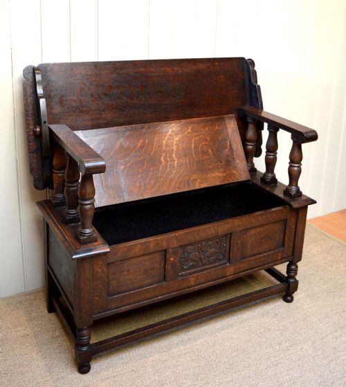 fig 1. Solid Oak Monks Bench