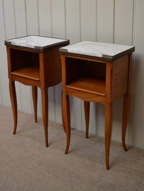 fig 1. Pair Of Cherrywood Bedside Cabinets