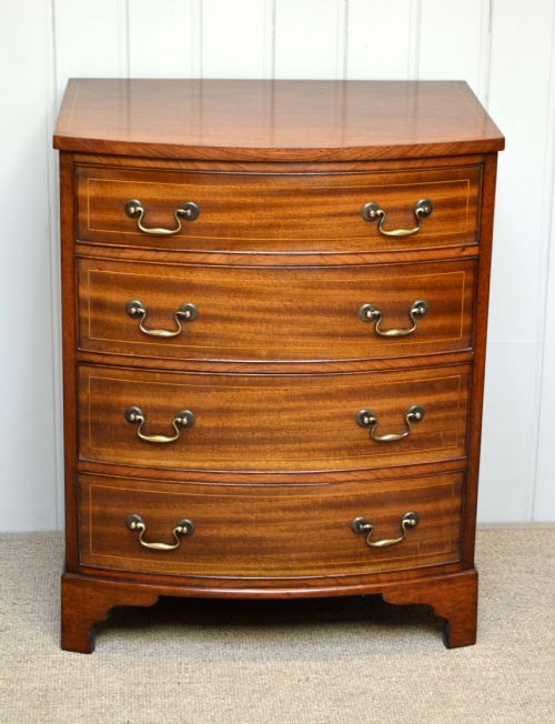 fig 1. Edwardian Bow Front Mahogany Chest Of Drawers