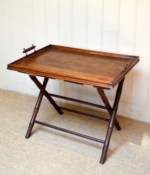 Edwardian Oak Tray on a Stand