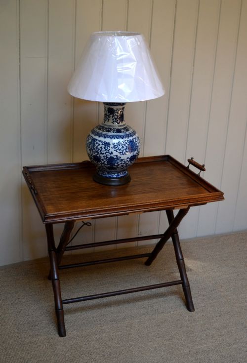 fig 1. Edwardian Oak Tray On A Stand