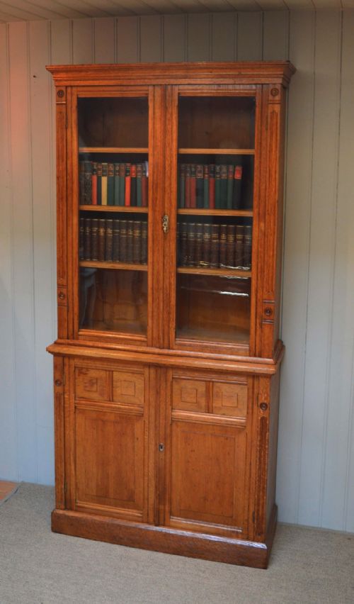 Substantial Oak Cabinet Bookcase