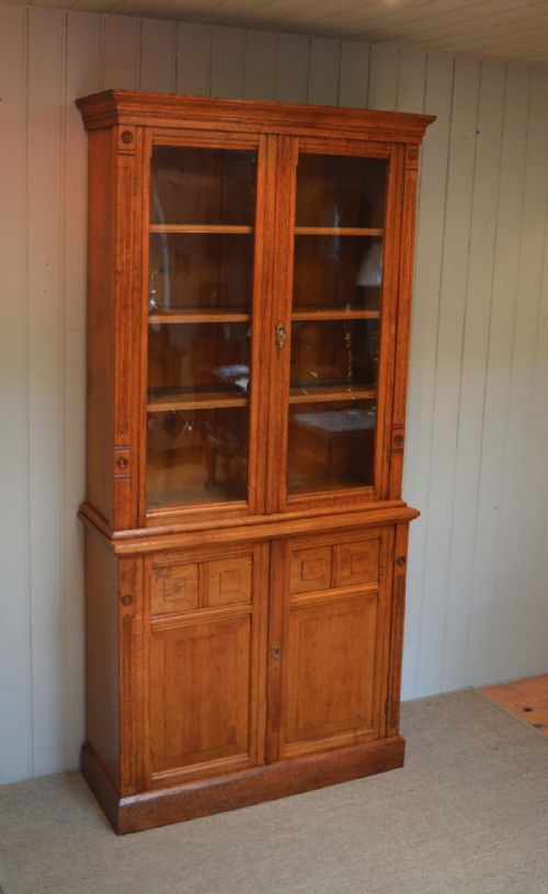 fig 1. Substantial Oak Cabinet Bookcase 
