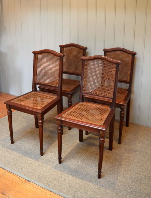 Set of Four French Mahogany Chairs