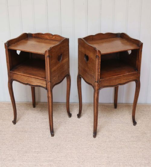 Pair of French Oak Bedside Cabinets