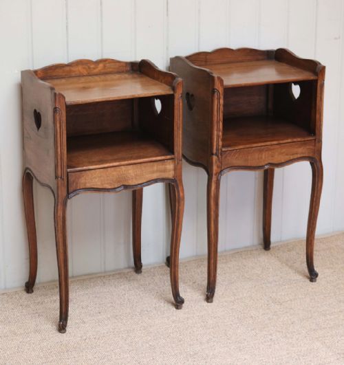 fig 1. Pair Of French Oak Bedside Cabinets