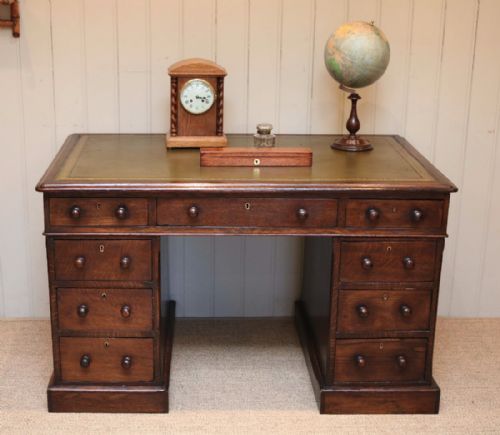 Solid Oak Pedestal Desk