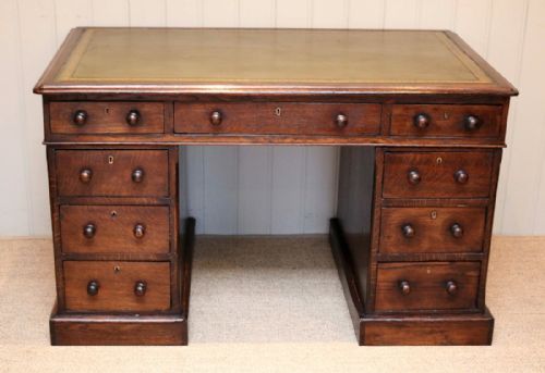 fig 1. Solid Oak Pedestal Desk