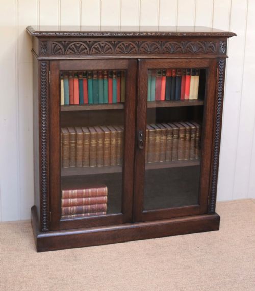 Victorian Carved Oak Bookcase