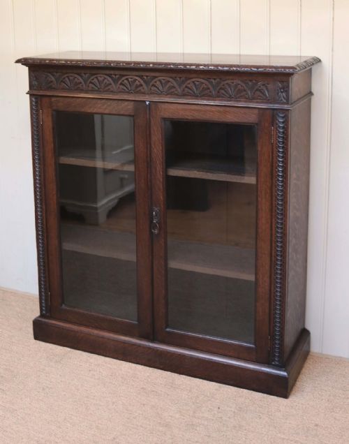 fig 1. Victorian Carved Oak Bookcase