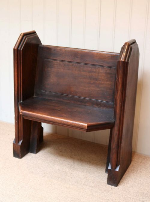 fig 1. Small Dark Oak Church Pew