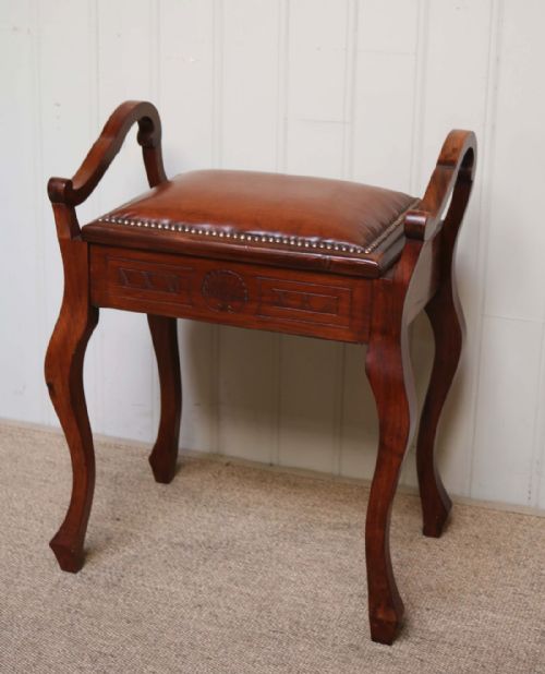 fig 1. Edwardian Walnut Piano Stool