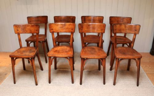 Set of Eight Beechwood and Ply Dining Chairs