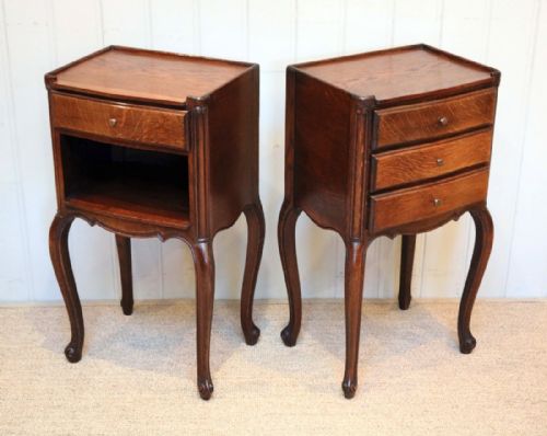 Pair of French Oak Bedside Cabinets