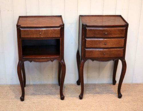 fig 1. Pair Of French Oak Bedside Cabinets