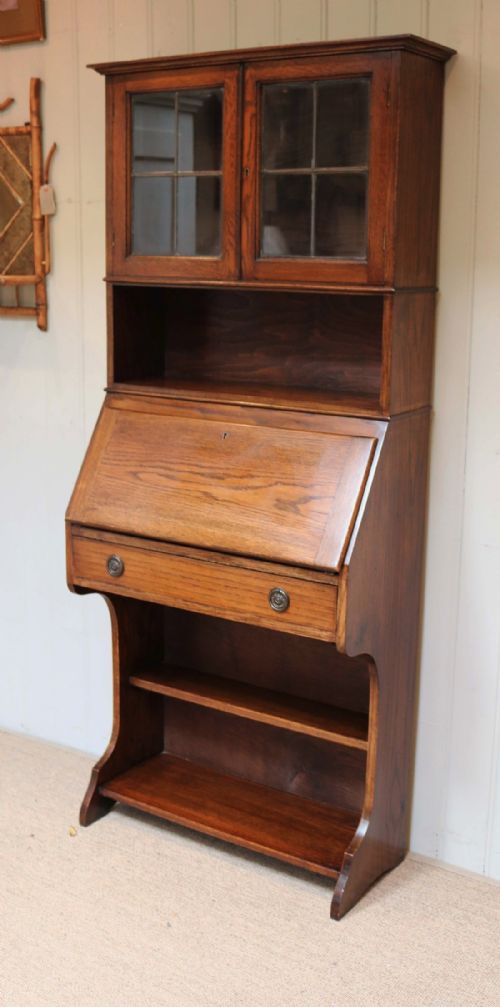 fig 1. 1920s Oak Bureau Bookcase