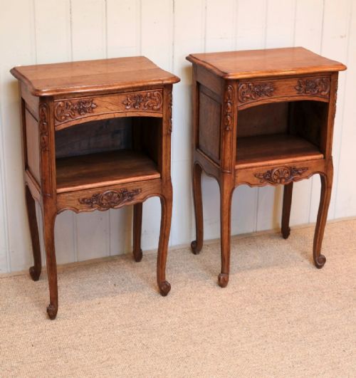 fig 1. Pair Of Oak Bedside Cabinets