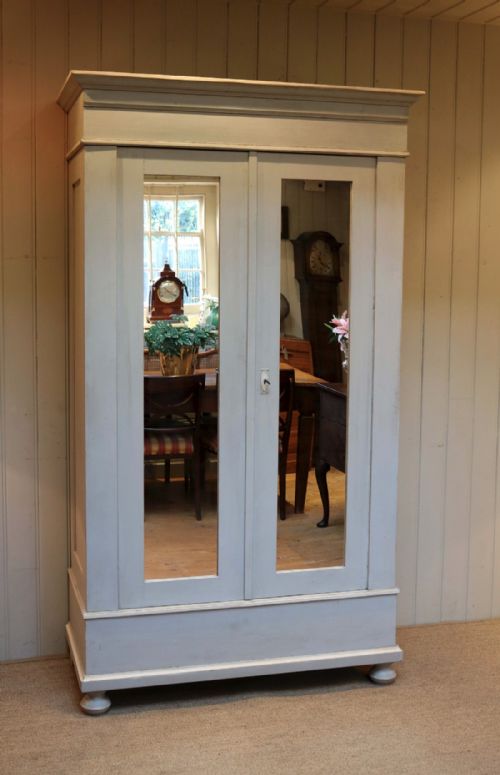 Continental Painted Two Mirrored Door Wardrobe