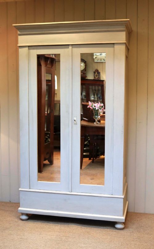 fig 1. Continental Painted Two Mirrored Door Wardrobe