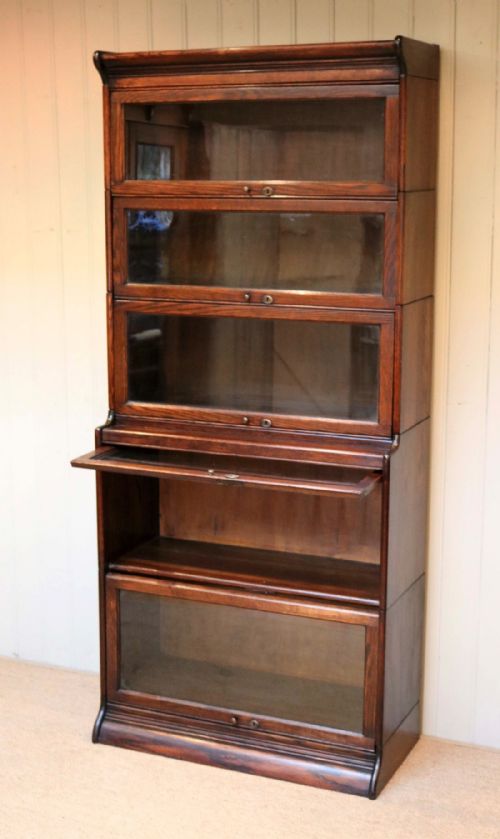 fig 1. Five Tier Oak Globe Wernicke Style Bookcase