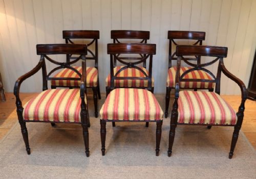 Set of Six Regency Mahogany Dining Chairs