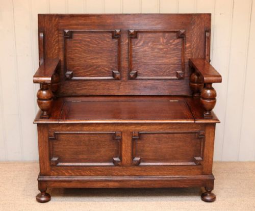 Solid Oak Monks Bench