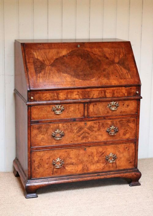 George II Style Burr Walnut Bureau