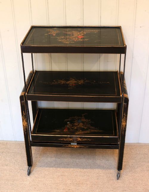 Chinoiserie Three Tier Tea/serving Table