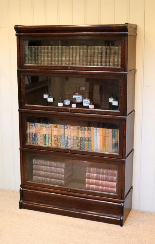 Oak Four Tier Globe Wernicke Bookcase