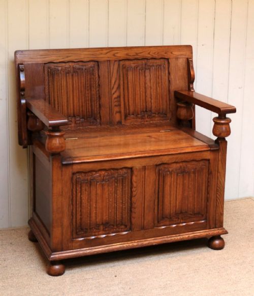 Solid Oak Monks Bench
