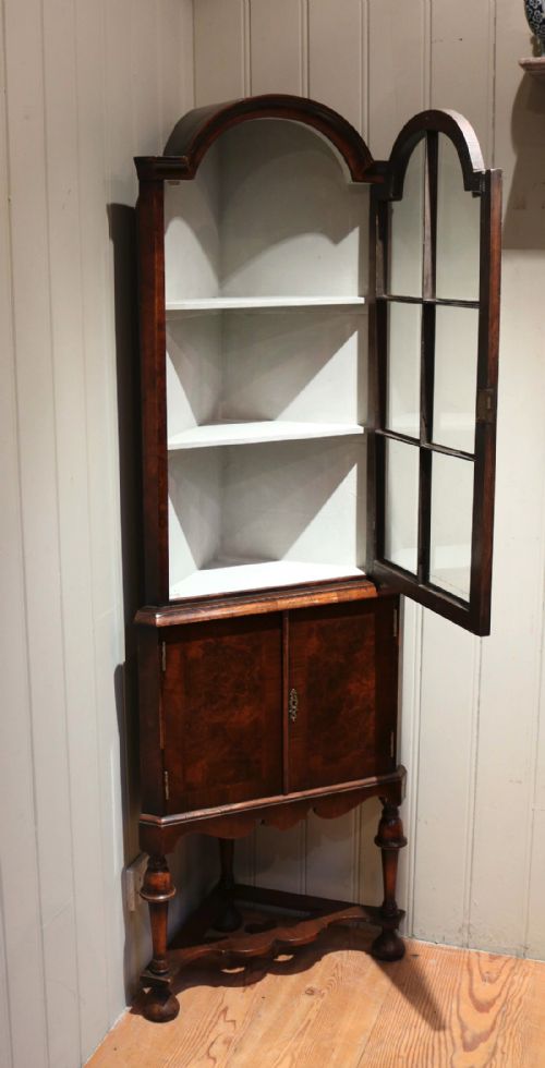 fig 1. Burr Walnut Corner Display Cabinet