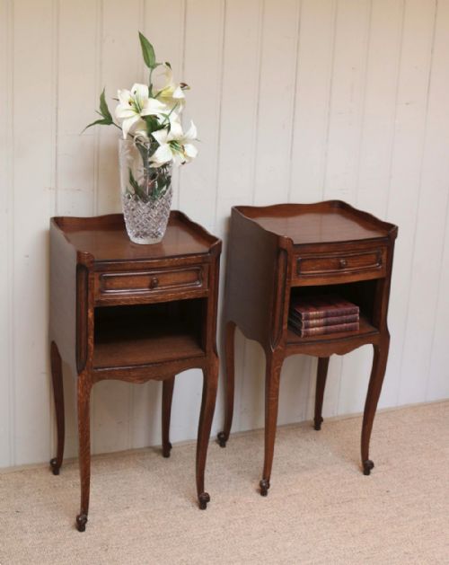 Pair of French Oak Bedside Cabinets