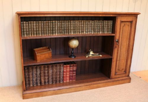 Large Oak Open Bookcase (English, C. 1910)