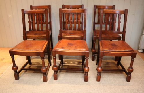 Set of Eight Oak Dining Chairs