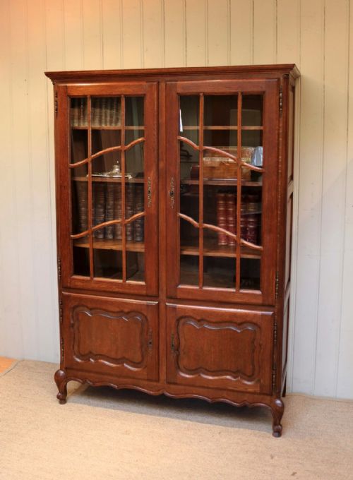 fig 1. French Oak Part Glazed Bookcase